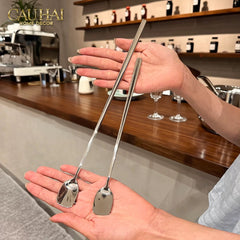 Set Muỗng Dài Thìa Coffee Silver Golden Square Head Coffee Spoon Set 4pcs. 2.2x19.5cm-CẬU HAI HOME DECOR
