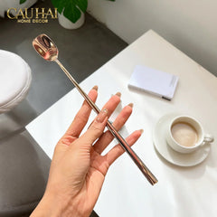 Set Muỗng Dài Thìa Coffee Silver Golden Square Head Coffee Spoon Set 4pcs. 2.2x19.5cm-CẬU HAI HOME DECOR