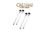 Set Muỗng Dài Thìa Coffee Silver Golden Square Head Coffee Spoon Set 4pcs. 2.2x19.5cm-Dinner Cutlery Set Dao Muỗng Nĩa-CẬU HAI HOME DECOR-GOLD-CẬU HAI HOME DECOR