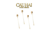 Set Muỗng Dài Thìa Coffee Silver Golden Square Head Coffee Spoon Set 4pcs. 2.2x19.5cm-Dinner Cutlery Set Dao Muỗng Nĩa-CẬU HAI HOME DECOR-Silver-CẬU HAI HOME DECOR