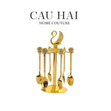 SET MUỖNG - GOLD COFFEE SPOON SWAN CAROUSEL 6 CÁI - CẬU HAI HOME DECOR