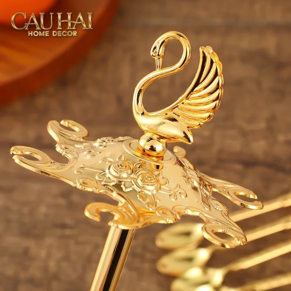 Set Muỗng - Gold Coffee Spoon Swan Carousel 6 Cái-CẬU HAI HOME DECOR