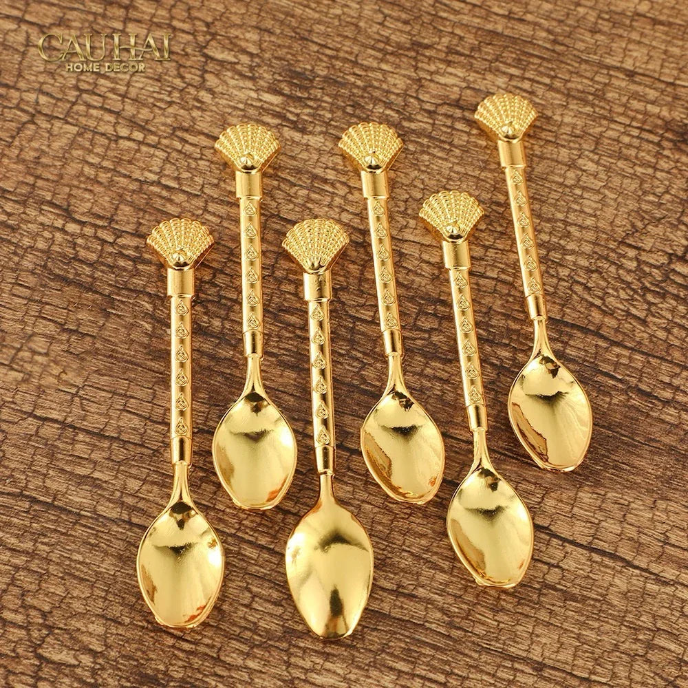 Set Muỗng - Gold Coffee Spoon Swan Carousel 6 Cái-CẬU HAI HOME DECOR