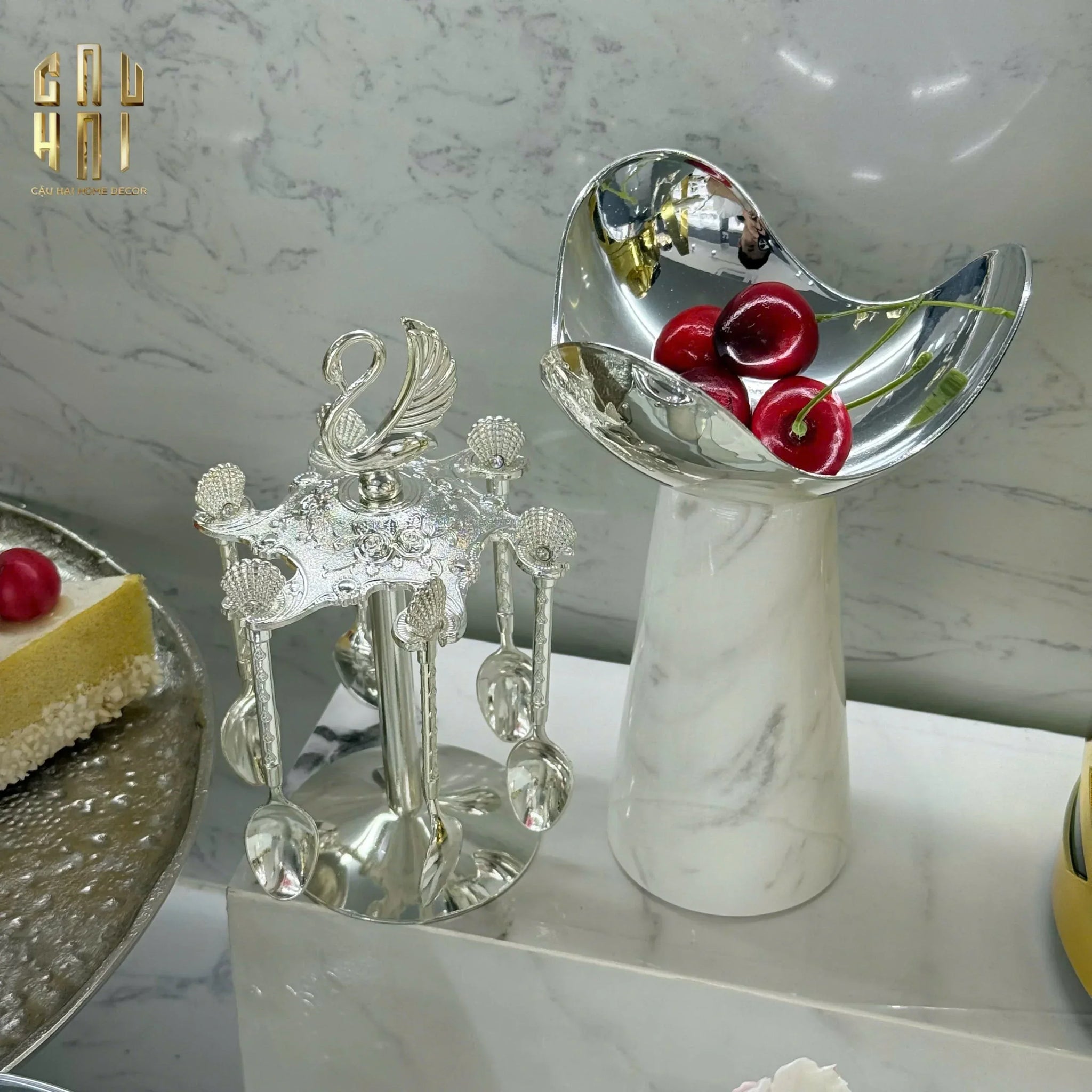 SET MUỖNG - SILVER COFFEE SPOON SWAN CAROUSEL 6 CÁI - CẬU HAI HOME DECOR