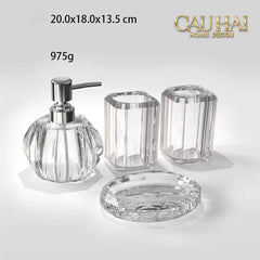 Set Nhà Tắm Acrylic 4 Món Emerald Gemstone Bathroom Vanity Set 4pcs-CẬU HAI HOME DECOR