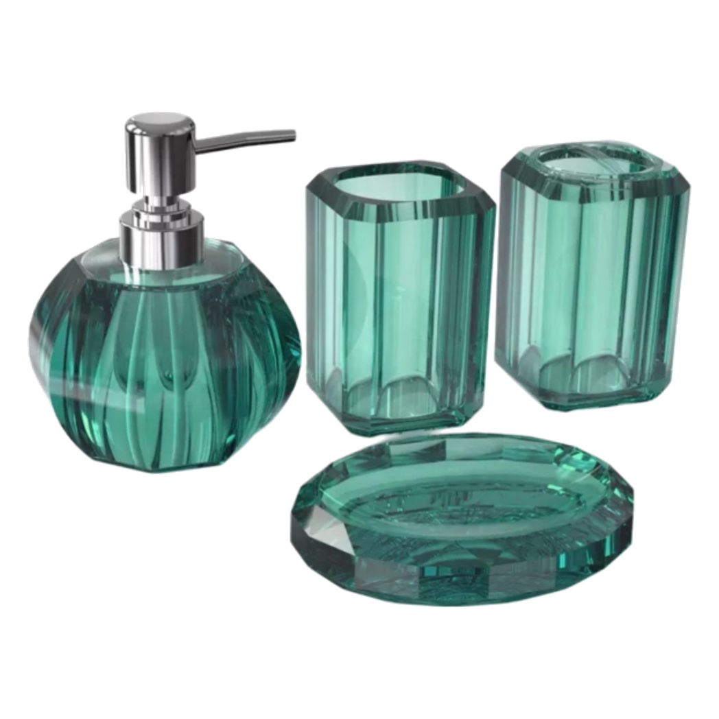 Set Nhà Tắm Acrylic 4 Món Jade Gemstone Bathroom Vanity Set 4pcs-PHỤ KIỆN NHÀ TẮM-CẬU HAI HOME DECOR-CẬU HAI HOME DECOR