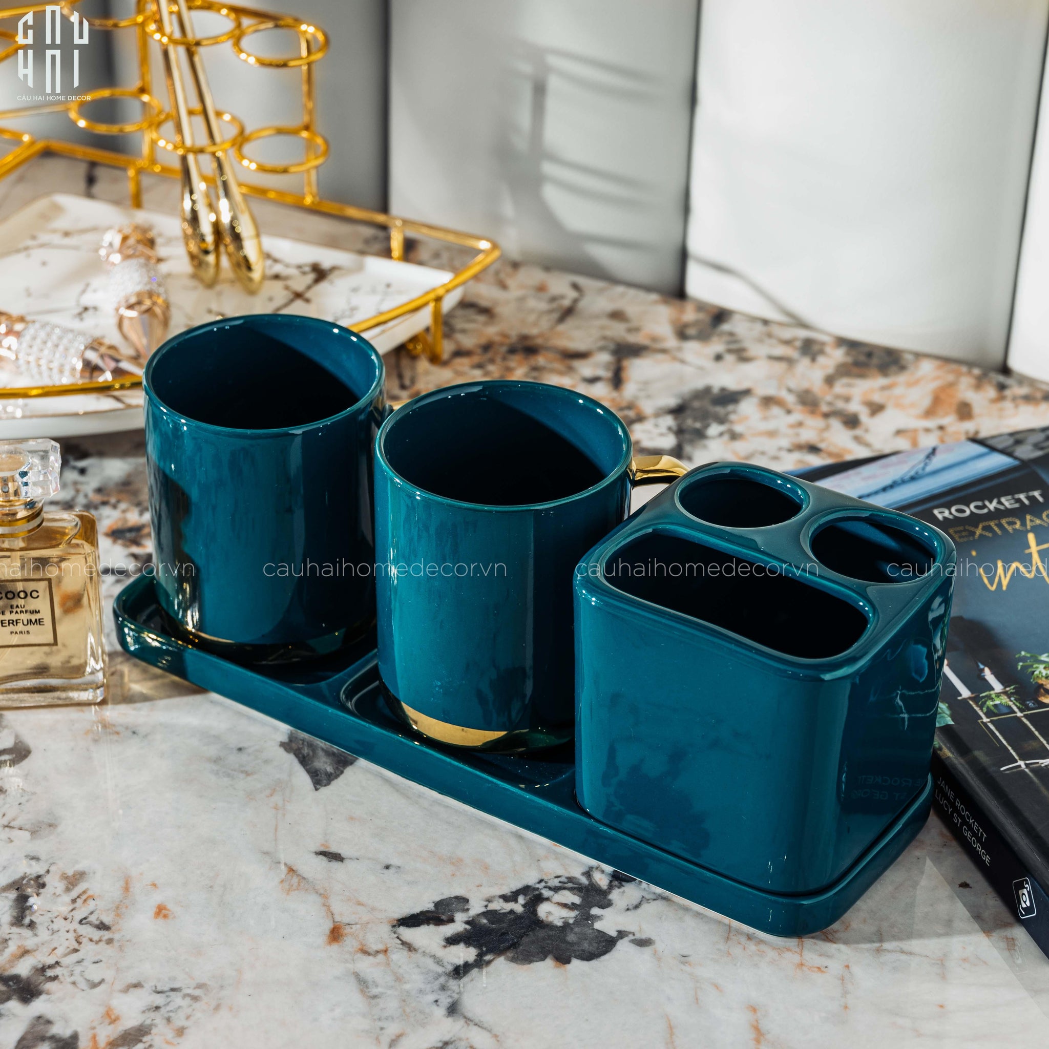 Set Nhà Tắm Emerald Premium 4Pcs Ss22 Bathroom Vanity-CẬU HAI HOME DECOR