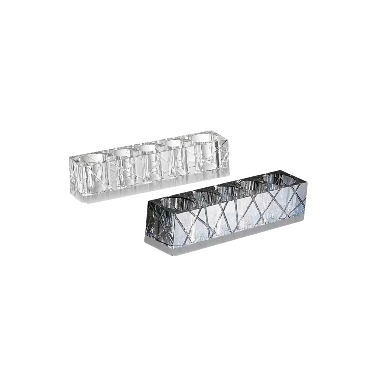 Set Nhà Tắm Pha Lê Pure Cristalleries Cannage Facetté Bathroom Vanity Sets Lọ Bàn Chải 5 Slots-PHỤ KIỆN NHÀ TẮM-CẬU HAI HOME DECOR-CẬU HAI HOME DECOR