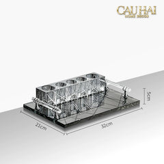 Set Nhà Tắm Pha Lê Pure Cristalleries Cannage Facetté Bathroom Vanity Sets Lọ Bàn Chải 5 Slots-CẬU HAI HOME DECOR