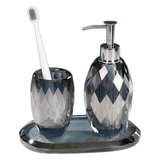 Set Phụ Kiện Nhà Tắm Pha Lê Diamond Cut – Graphite-Set nhà tắm bathroom vanities-CẬU HAI HOME DECOR-CẬU HAI HOME DECOR