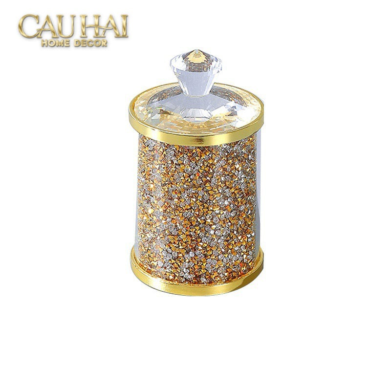 Set Phụ Kiện Nhà Tắm Pha Lê Pavé Gold Mirror Bathroom Vanity 4pcs-Set nhà tắm bathroom vanities-CẬU HAI HOME DECOR-CẬU HAI HOME DECOR