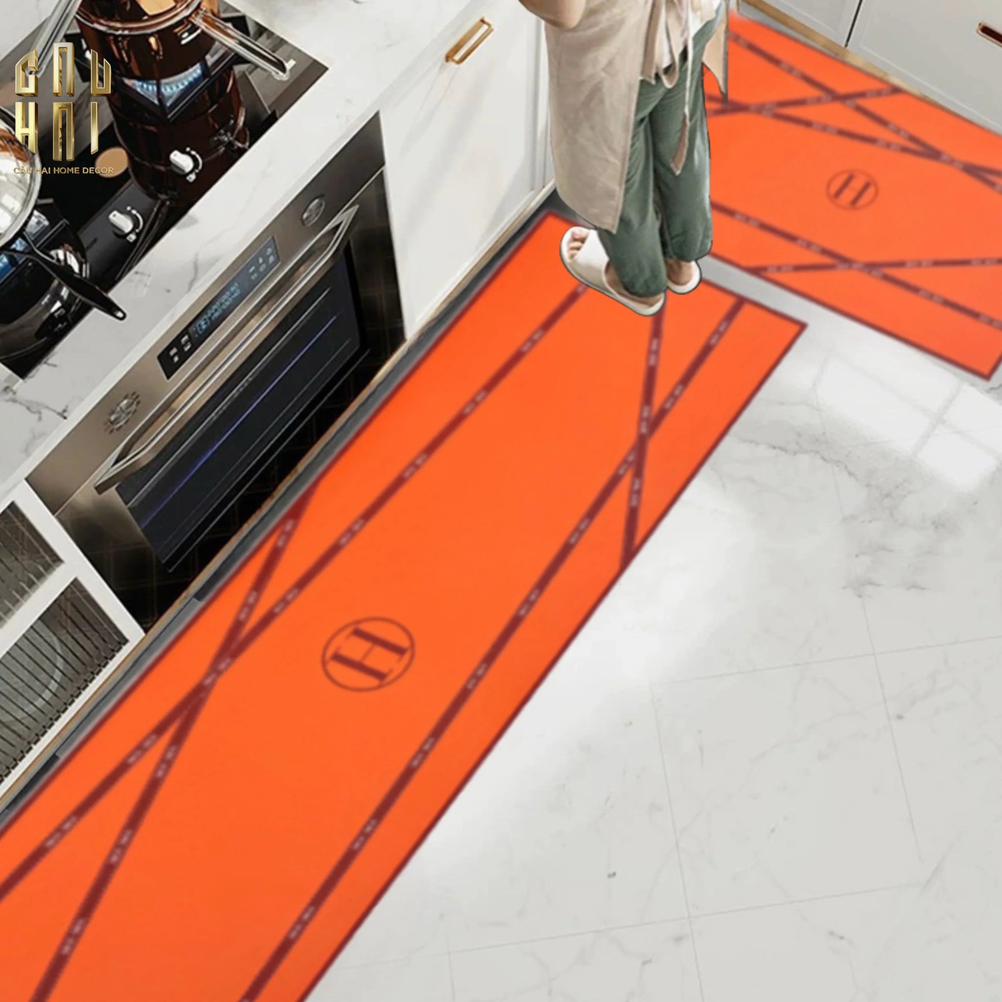 SET THẢM BẾP DA 1M5 - HAUTE RUBAN - CẬU HAI HOME DECOR