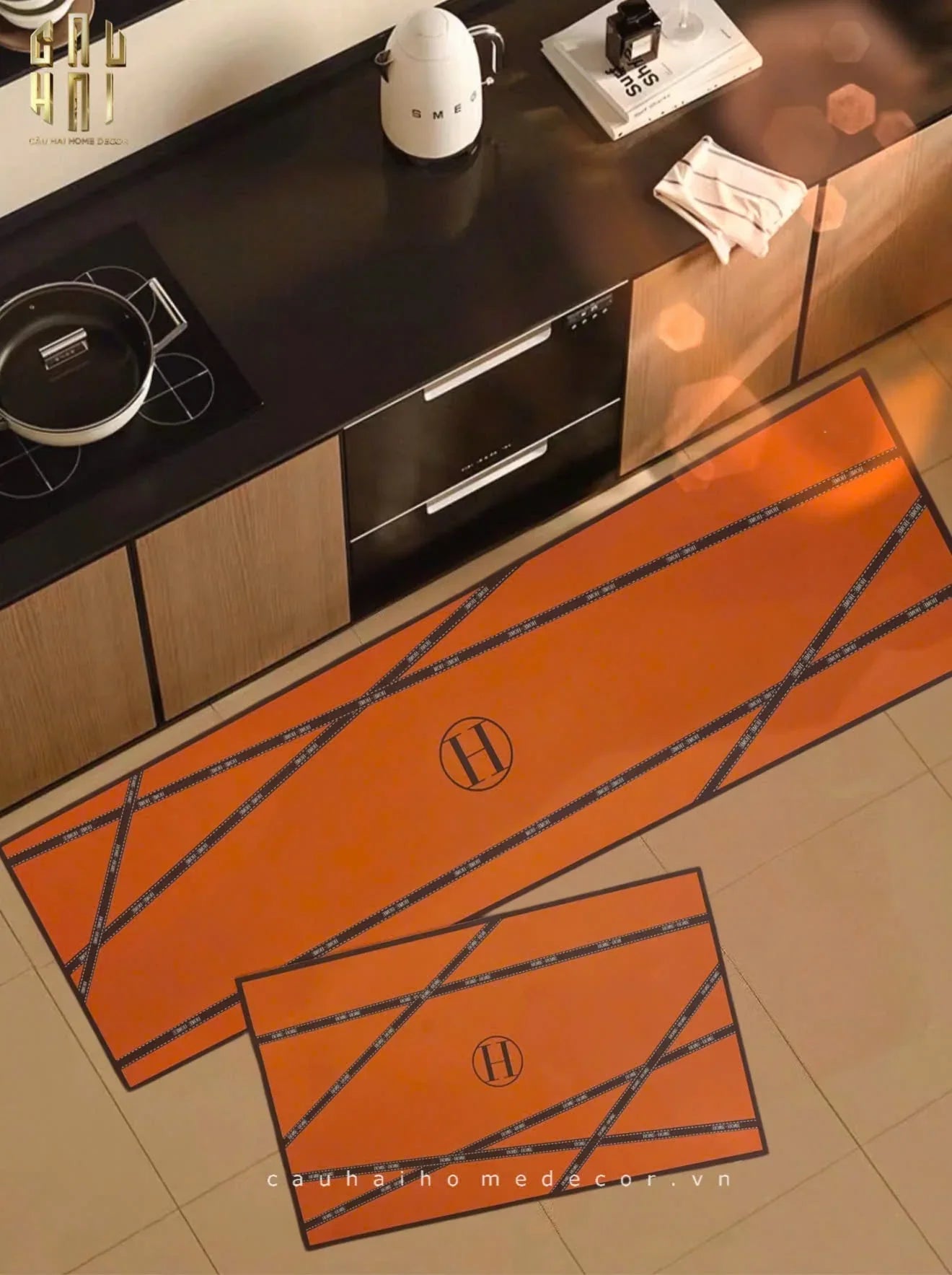 SET THẢM BẾP DA 1M5 - HAUTE RUBAN - CẬU HAI HOME DECOR