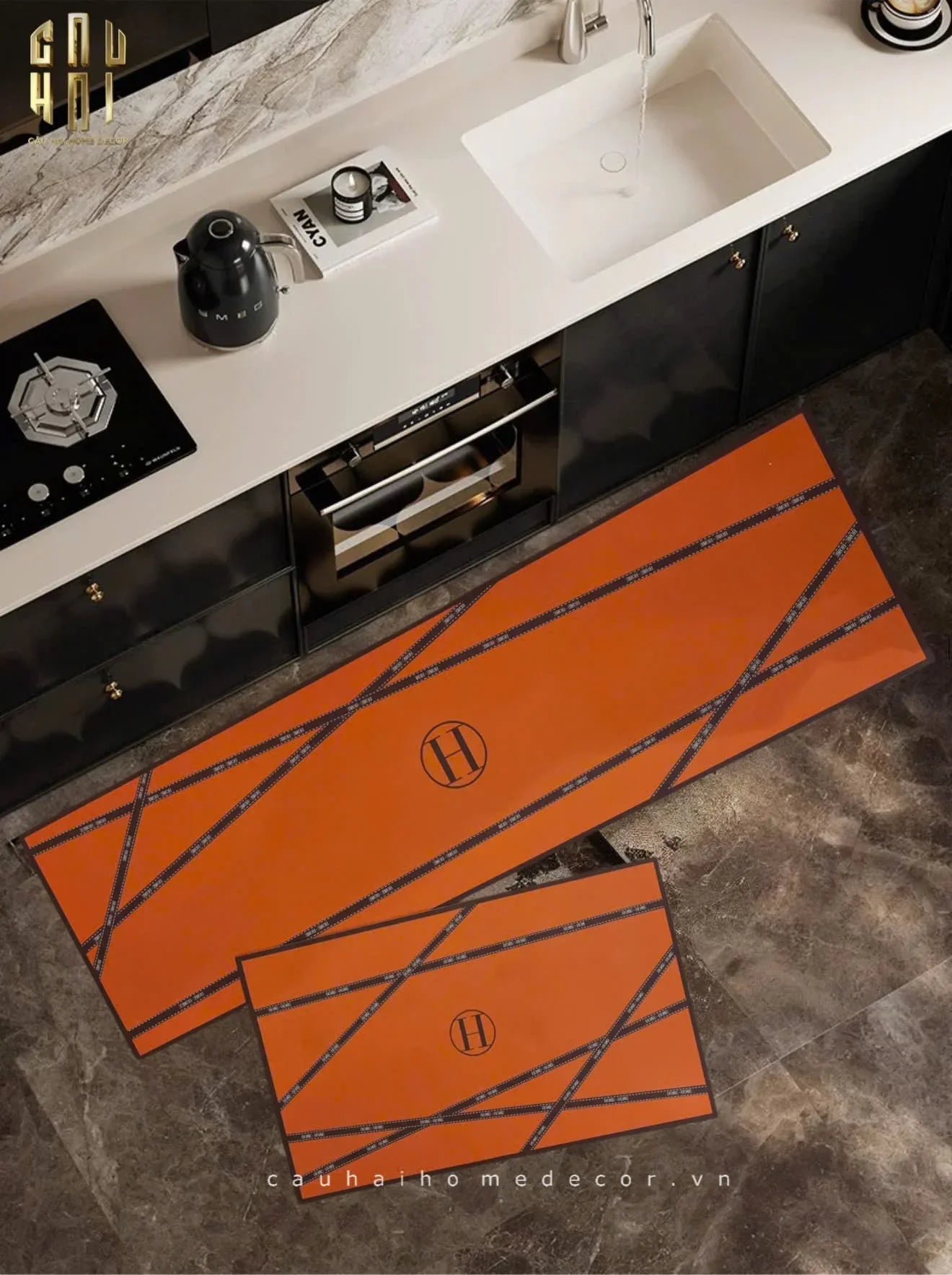 SET THẢM BẾP DA 1M5 - HAUTE RUBAN - CẬU HAI HOME DECOR