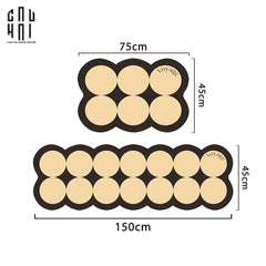 Set Thảm Bếp Da 45x75/150 Cao Cấp - Multi Dot Latte-CẬU HAI HOME DECOR