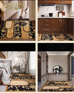 Set Thảm Bếp Da Cao Cấp - Water & Oil Repellent - 45x75/150 Cloud of Golden Era-CẬU HAI HOME DECOR