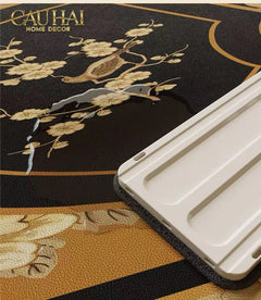Set Thảm Bếp Da Cao Cấp - Water & Oil Repellent - 45x75/150 Cloud of Golden Era-CẬU HAI HOME DECOR