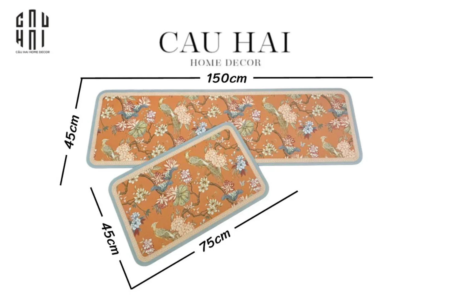 SET THẢM BẾP MICROFIBER 45x150/45x180 BIRD OF DYNASTY - CẬU HAI HOME DECOR