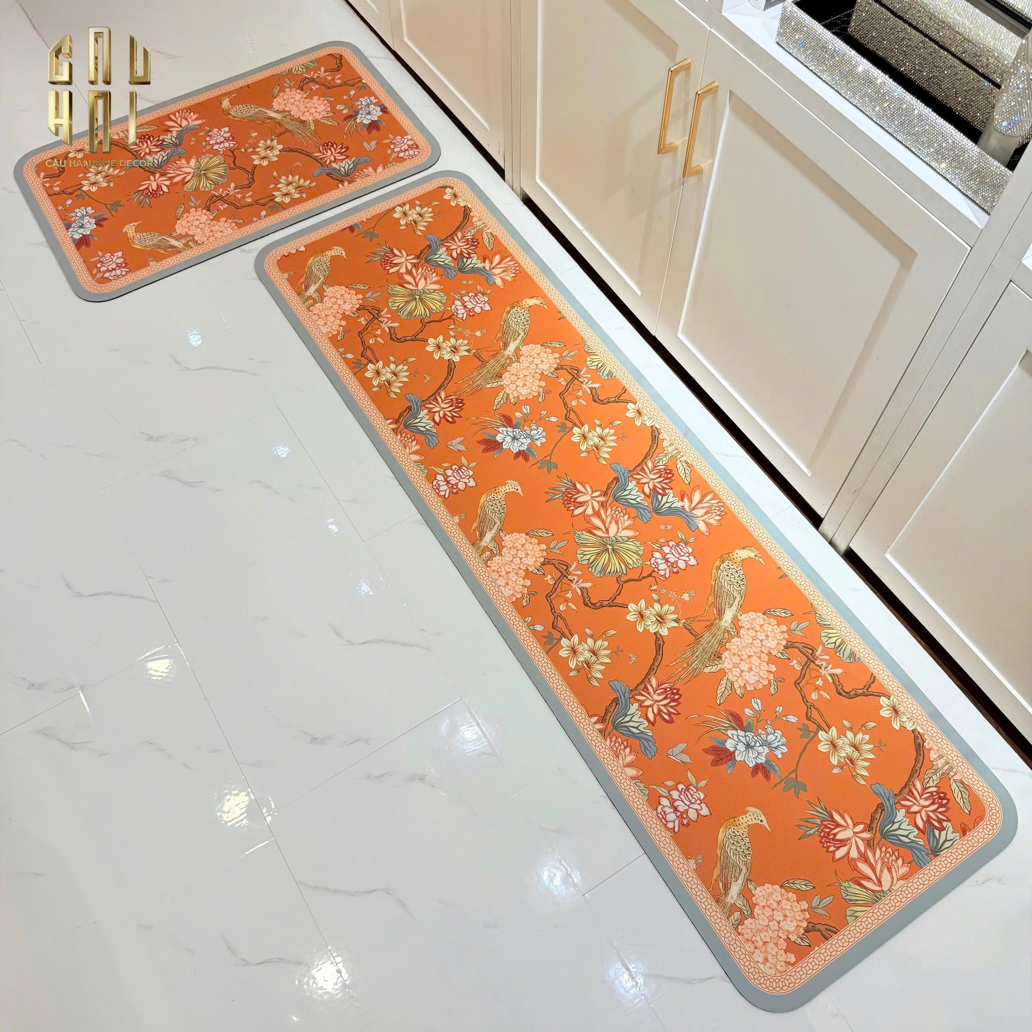 SET THẢM BẾP MICROFIBER 45x150/45x180 BIRD OF DYNASTY - CẬU HAI HOME DECOR