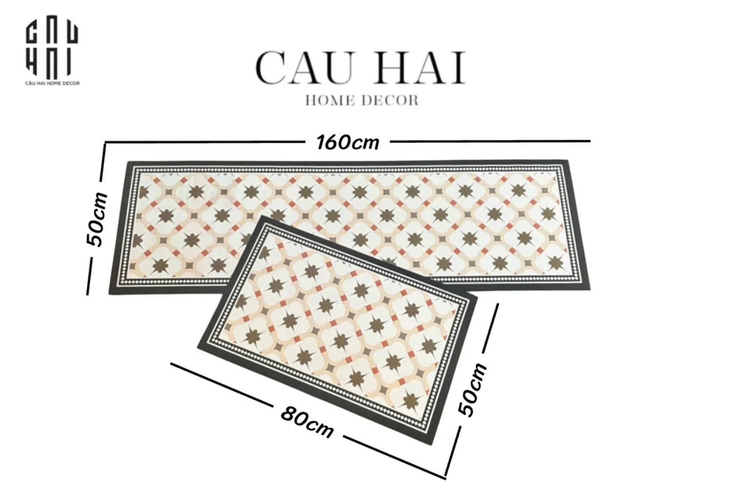 SET THẢM BẾP MICROFIBER PEARL CASTLE 1M6 - CẬU HAI HOME DECOR