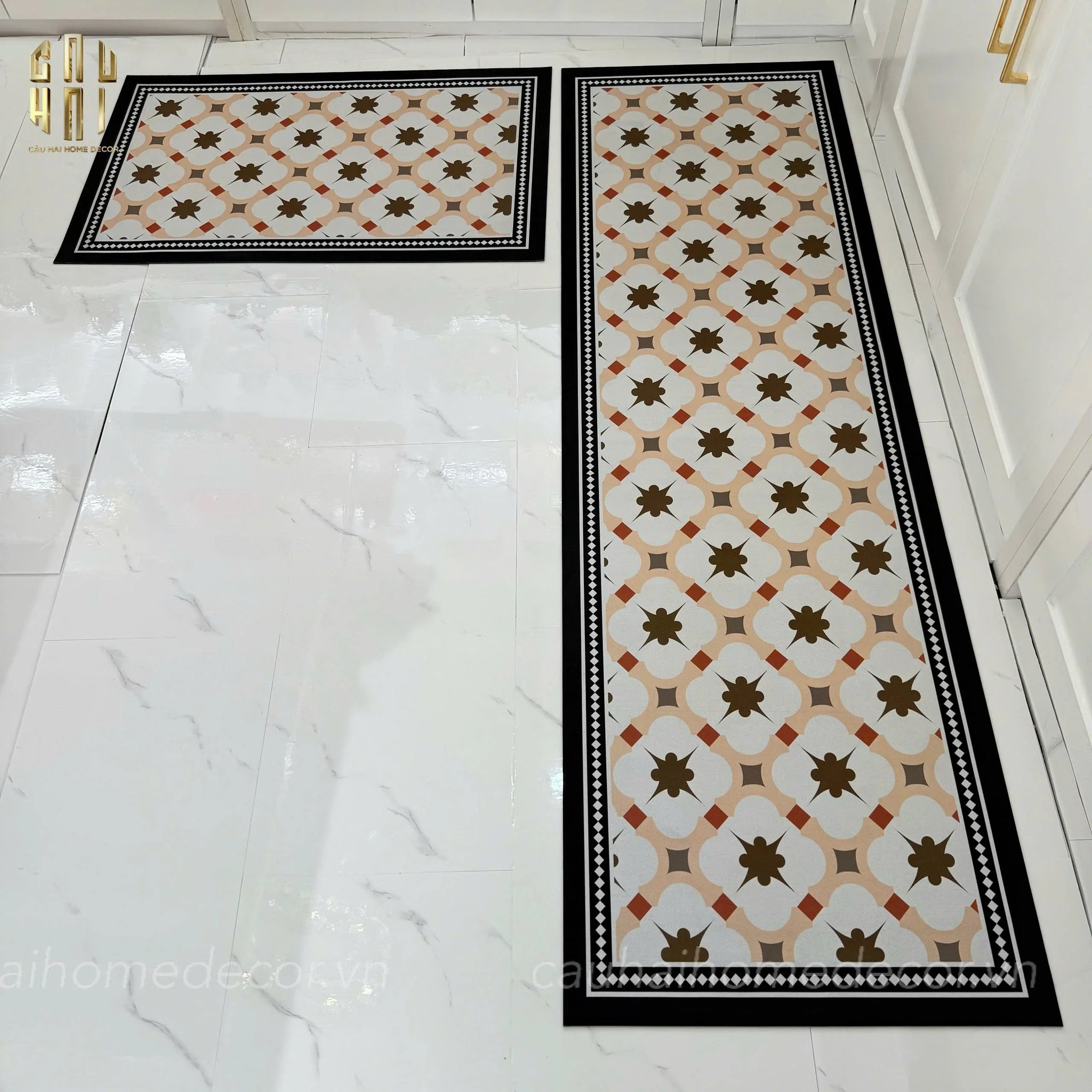 SET THẢM BẾP MICROFIBER PEARL CASTLE 1M6 - CẬU HAI HOME DECOR