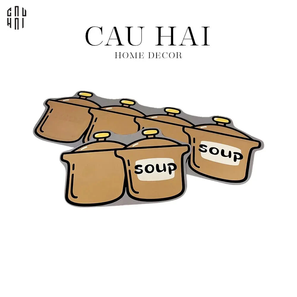 SET THẢM BẾP MICROFIBER MULTI POT 1M5 - CẬU HAI HOME DECOR