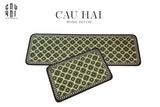 SET THẢM BẾP MICROFIBER OLIVE PETALS 1M6 - CẬU HAI HOME DECOR
