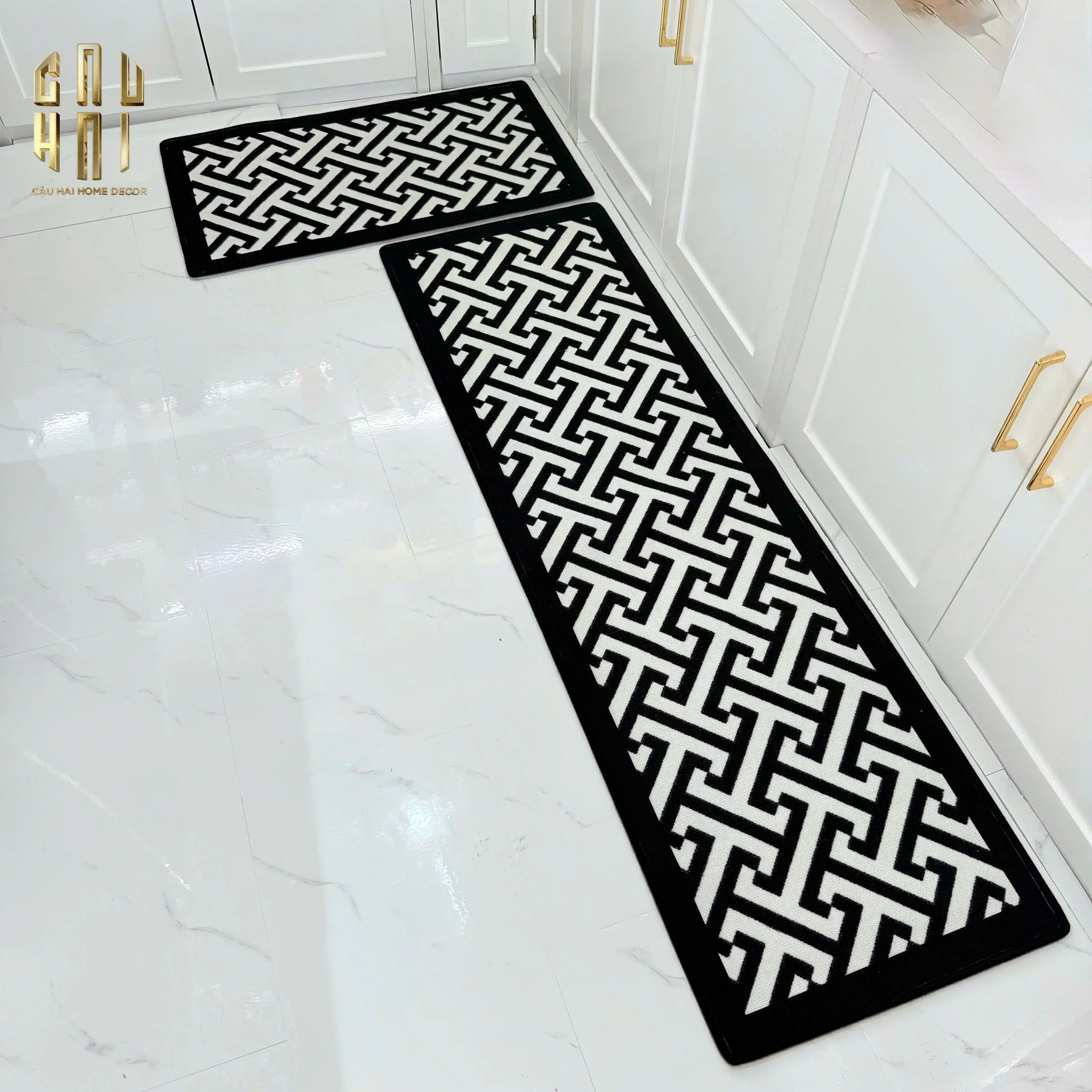 SET THẢM BẾP NHUNG BỈ 150 LIGNES D'ART - CẬU HAI HOME DECOR