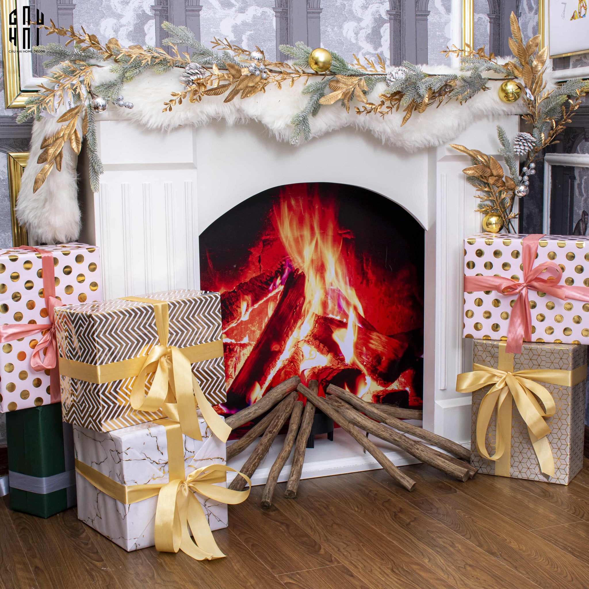 FÊTES COUTURE - SET LÒ SƯỞI CHEMINÉE IVOIRE ÉLÉGANCE - CẬU HAI HOME DECOR