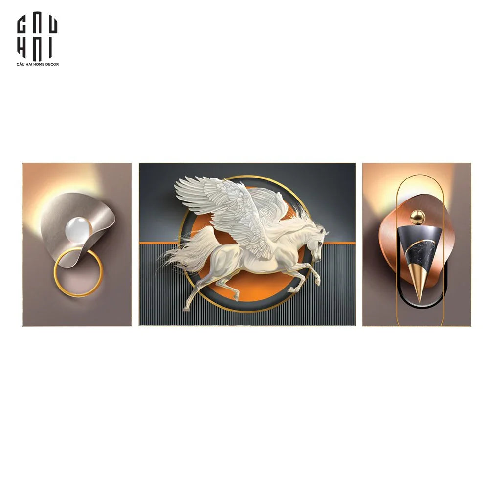 SET TRANH CANVAS ROYAL FLYING HORSE LUXURY - CẬU HAI HOME DECOR