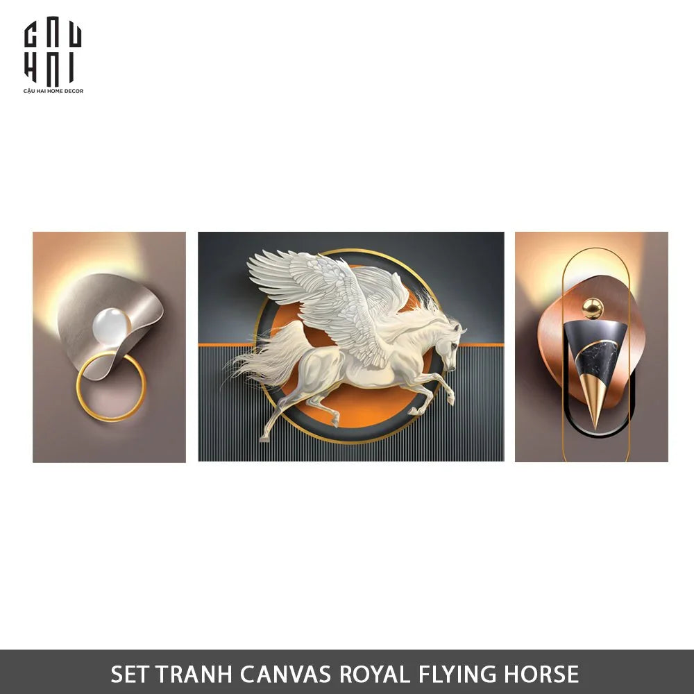 SET TRANH CANVAS ROYAL FLYING HORSE LUXURY - CẬU HAI HOME DECOR