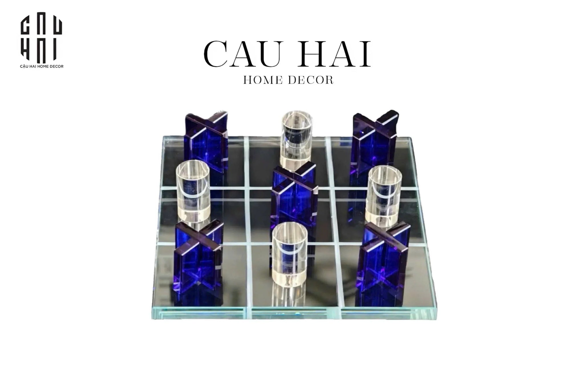 SET TƯỢNG BÀN CỜ PHA LÊ - ART CRYSTAL CHESS BOARD-CẬU HAI HOME DECOR
