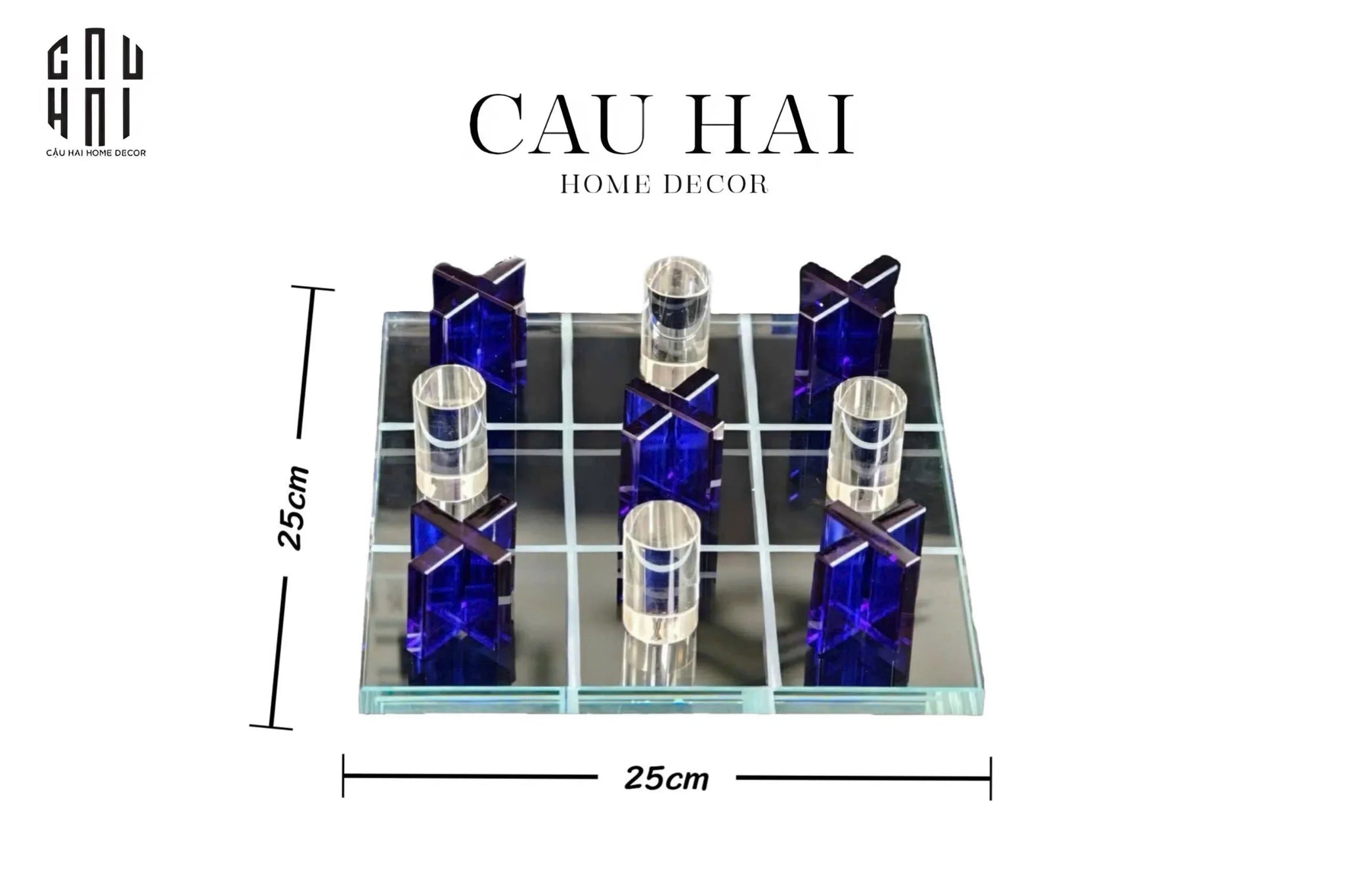 SET TƯỢNG BÀN CỜ PHA LÊ - ART CRYSTAL CHESS BOARD-CẬU HAI HOME DECOR