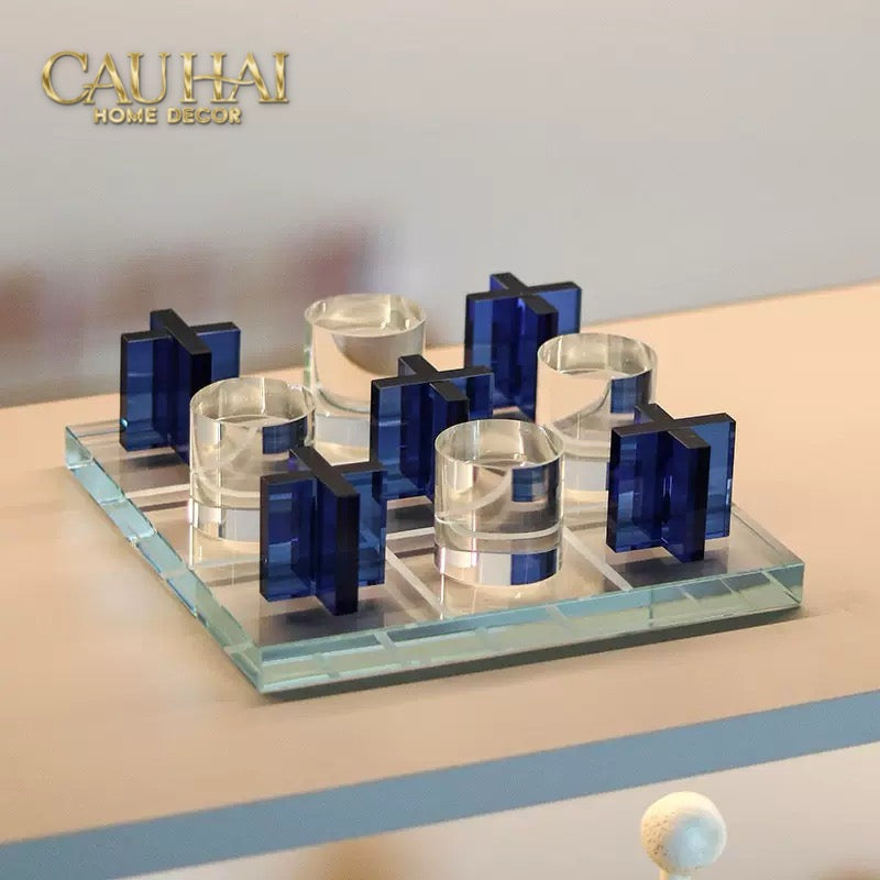 Set Tượng Bàn Cờ Pha Lê XO - Art Cristalleries Chess Board Couture Decoratives Objects 25x25-CẬU HAI HOME DECOR