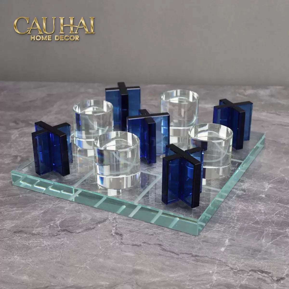 Set Tượng Bàn Cờ Pha Lê XO - Art Cristalleries Chess Board Couture Decoratives Objects 25x25-CẬU HAI HOME DECOR