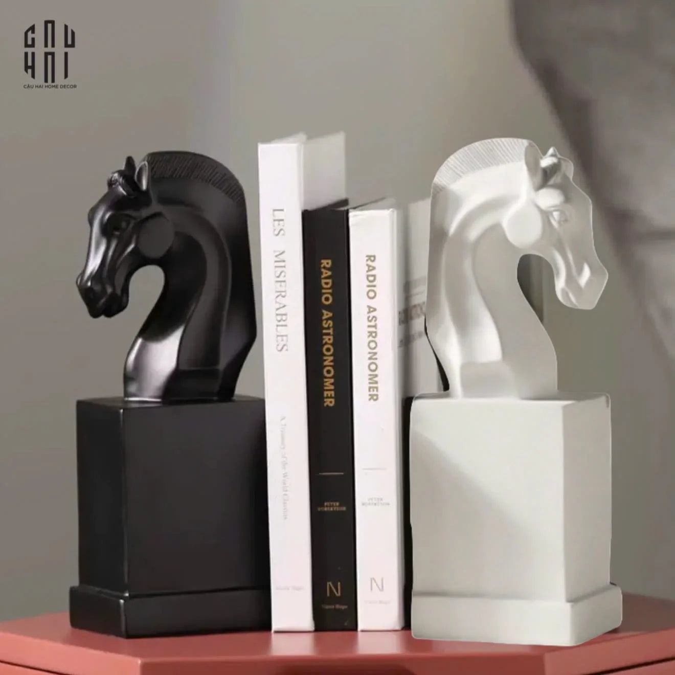 Set Tượng Chặn Sách Réflexion Cavalliere 7x9x15-CẬU HAI HOME DECOR