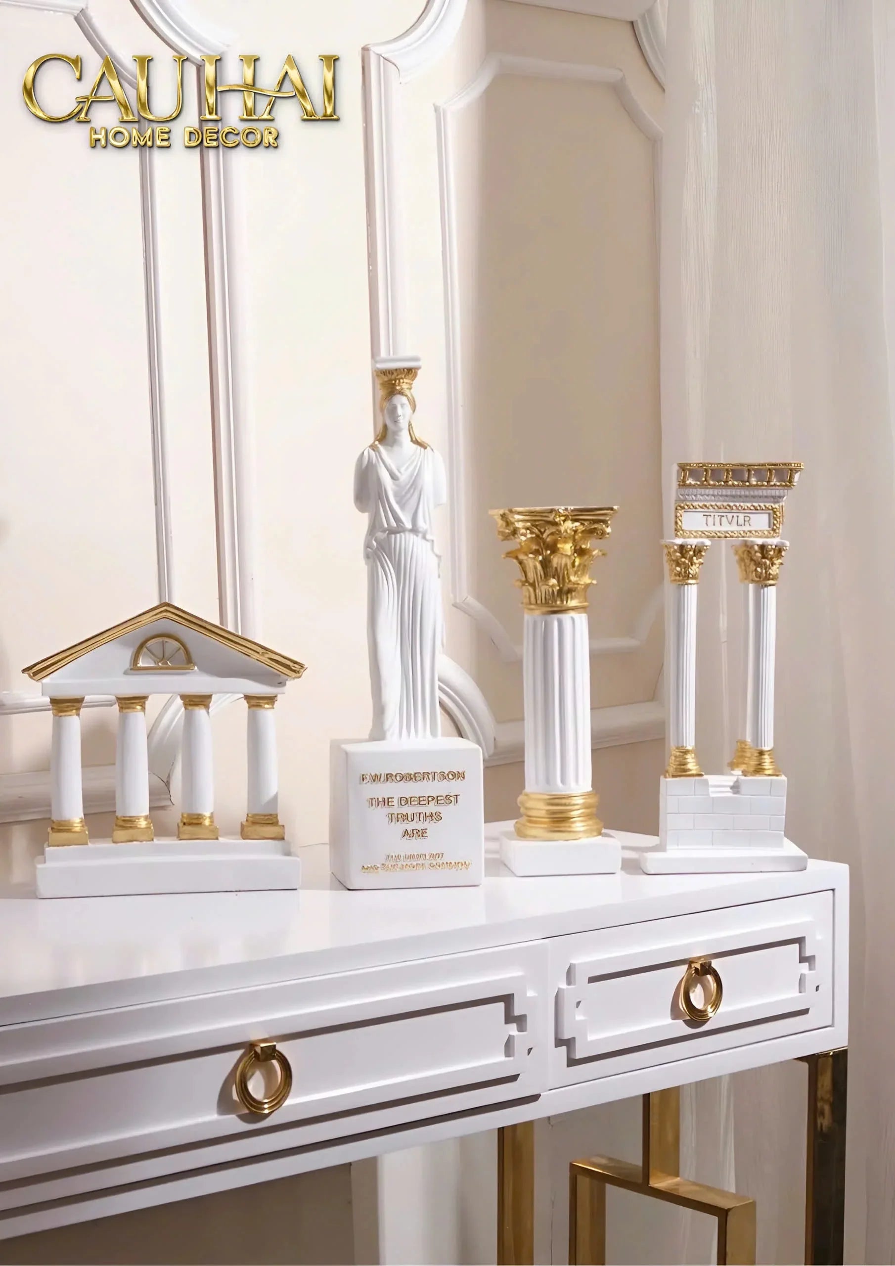 Set Tượng Hy Lạp - La Mã Phục Hưng Renaissance Heritage D’Or Valencia Gallery-CẬU HAI HOME DECOR