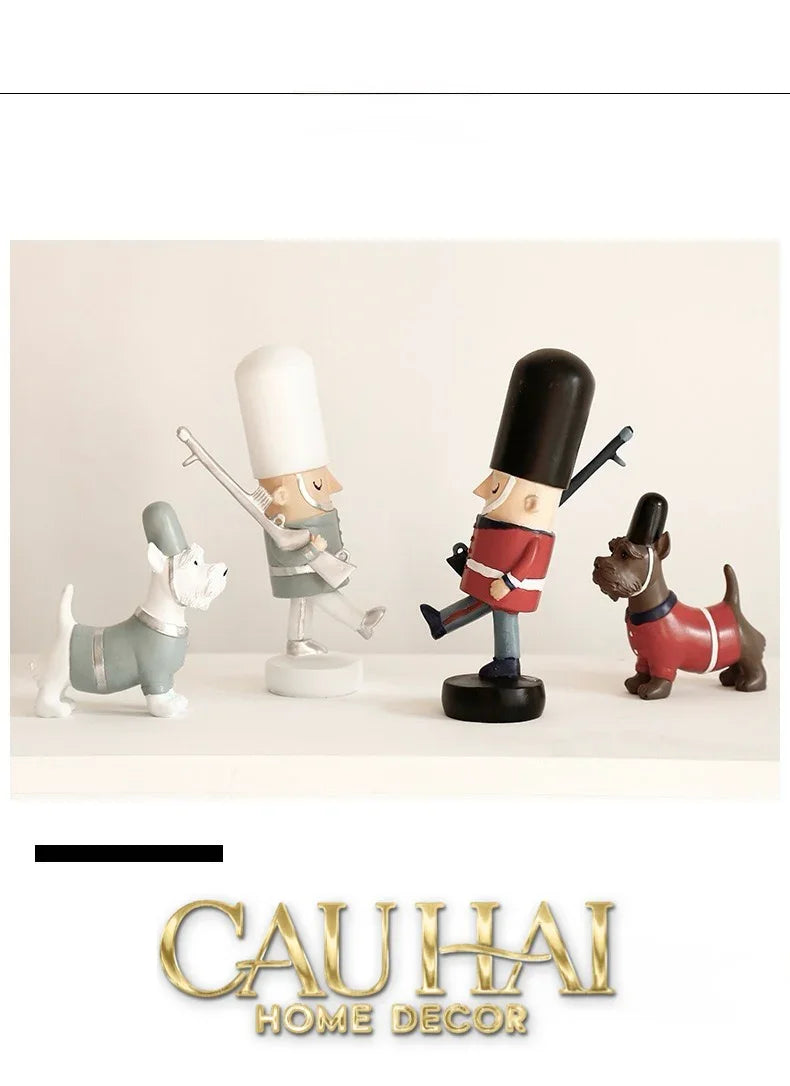 Set Tượng Lính Gác Hoàng Gia Royal Guards Puppy-CẬU HAI HOME DECOR