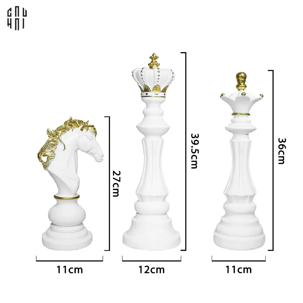SET 3 TƯỢNG CỜ VUA MAJESTIC CHESSBOARD BLANC - CẬU HAI HOME DECOR