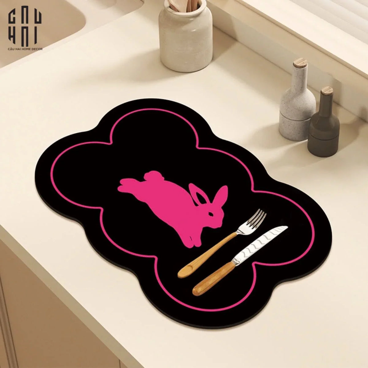 Tấm Lót Microfiber Pink Hopper-TẤM LÓT BÀN ĂN-Đối tác tại Trung Quốc theo từng đơn đặt hàng-CẬU HAI HOME DECOR