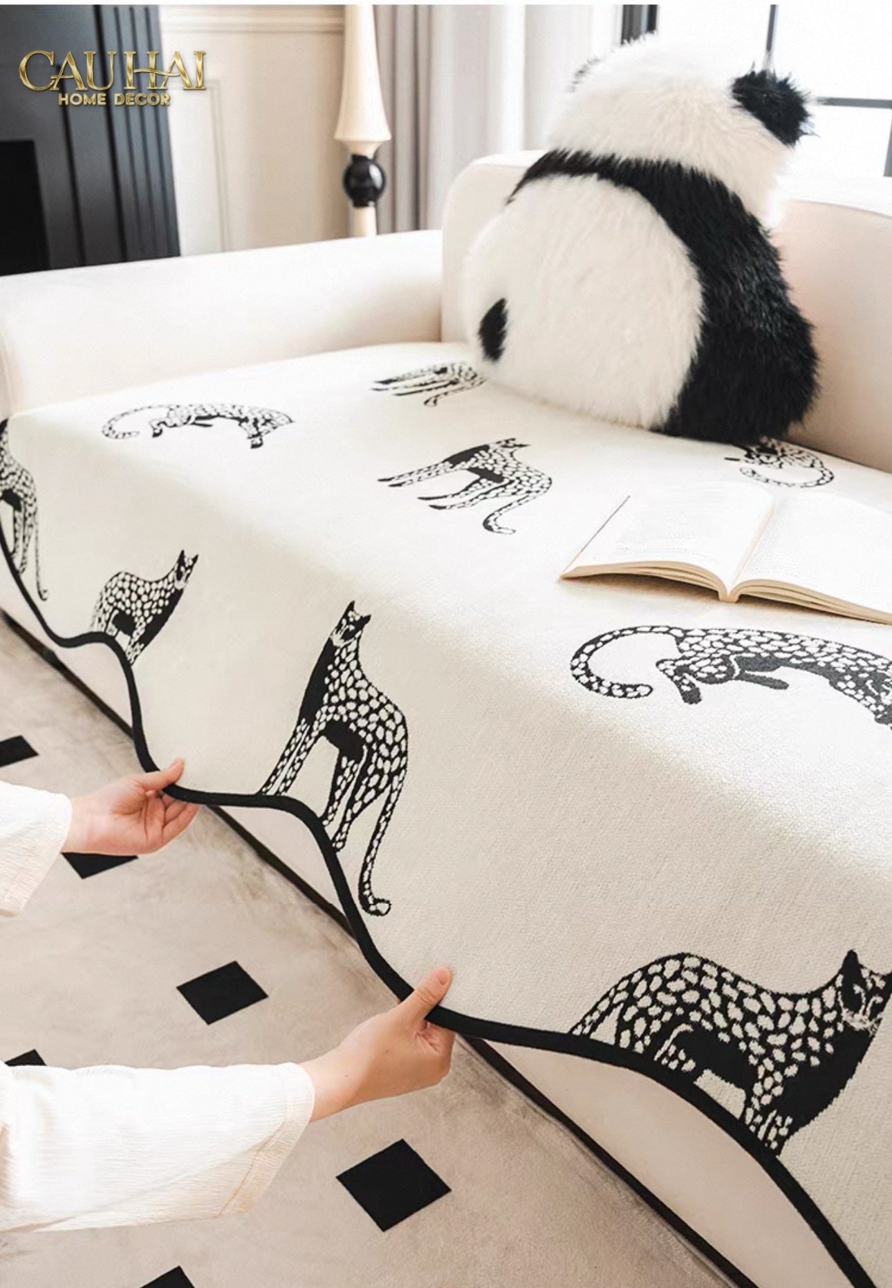 TẤM PHỦ SOFA - 90X210 - PANTHER SQUAD - CẬU HAI HOME DECOR