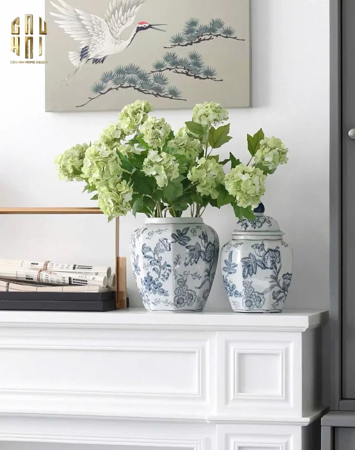 "Tết" Couture - Bình Hoa Sứ Tráng Men Indochine Flora 11.5x29.5-BÌNH HOA-Đối tác tại Trung Quốc theo từng đơn đặt hàng-CẬU HAI HOME DECOR