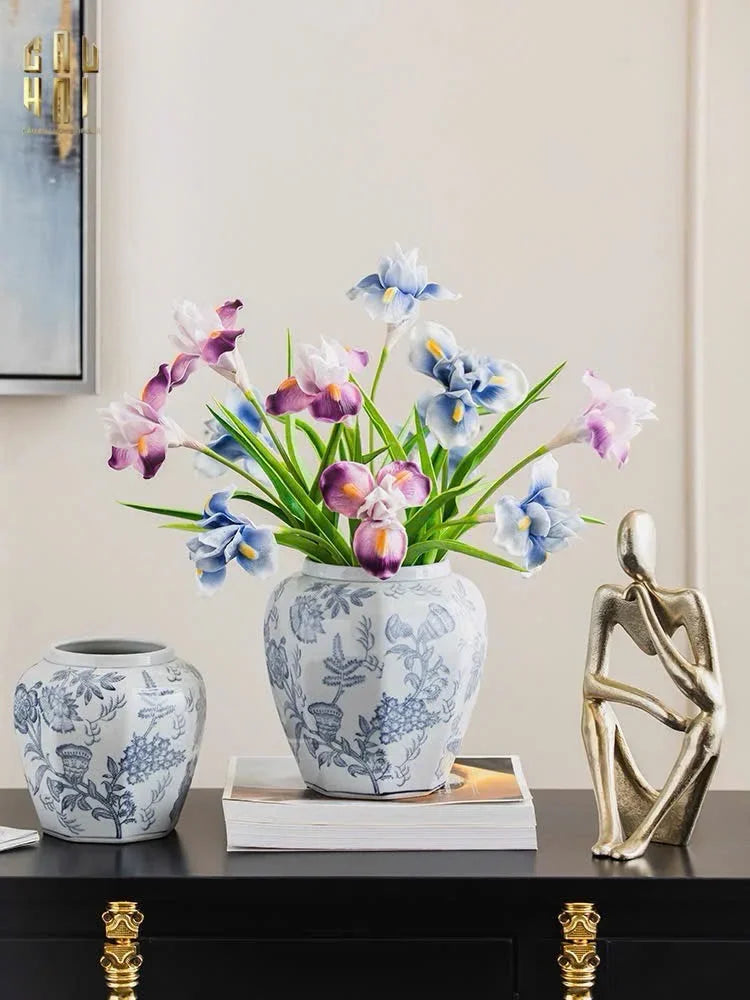 "Tết" Couture - Bình Hoa Sứ Tráng Men Indochine Flora 11.5x29.5-BÌNH HOA-Đối tác tại Trung Quốc theo từng đơn đặt hàng-CẬU HAI HOME DECOR