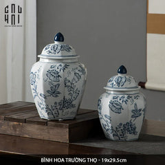 "Tết" Couture - Bình Hoa Sứ Tráng Men Indochine Flora-CẬU HAI HOME DECOR