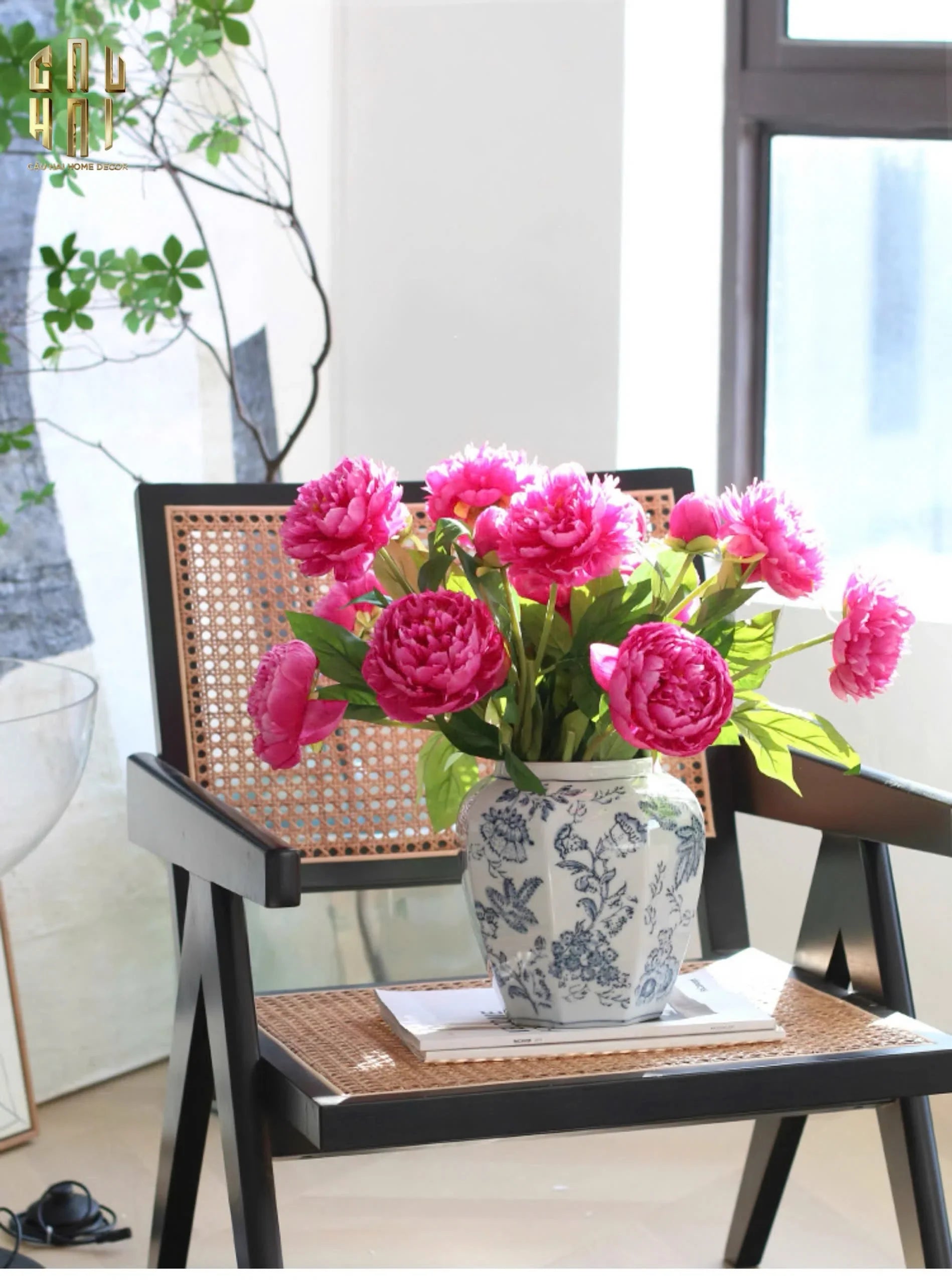 "Tết" Couture - Bình Hoa Sứ Tráng Men Indochine Flora-CẬU HAI HOME DECOR
