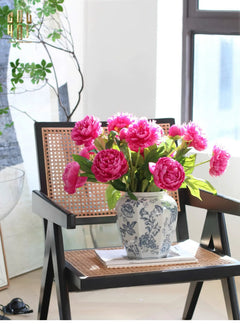 "Tết" Couture - Bình Hoa Sứ Tráng Men Indochine Flora-CẬU HAI HOME DECOR