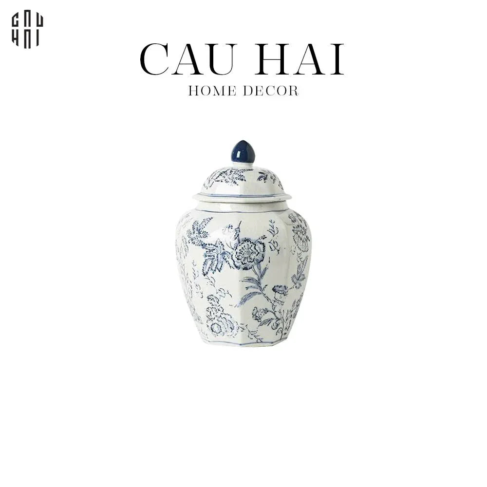 "Tết" Couture - Bình Hoa Sứ Tráng Men Indochine Flora-CẬU HAI HOME DECOR