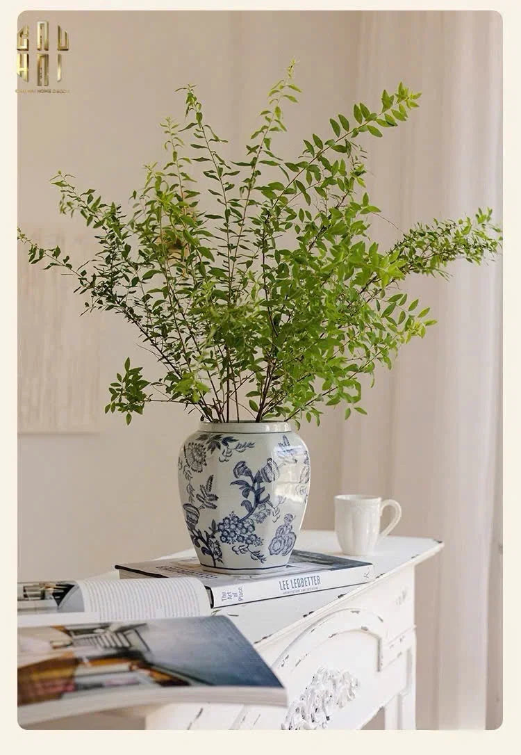"Tết" Couture - Bình Hoa Sứ Tráng Men Indochine Flora - CẬU HAI HOME DECOR