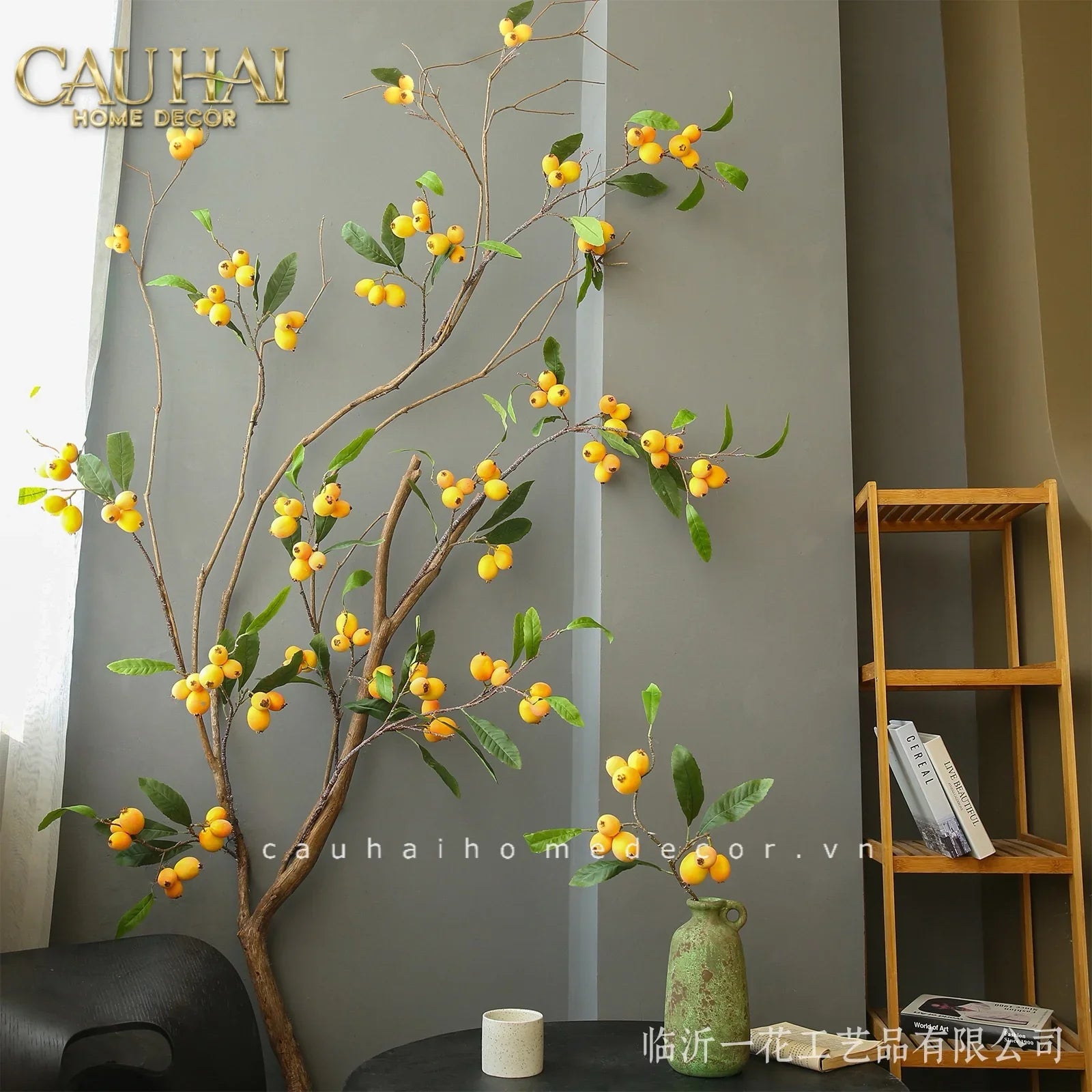 Tết Couture - Cành Hồng Bì 105CM-CẬU HAI HOME DECOR