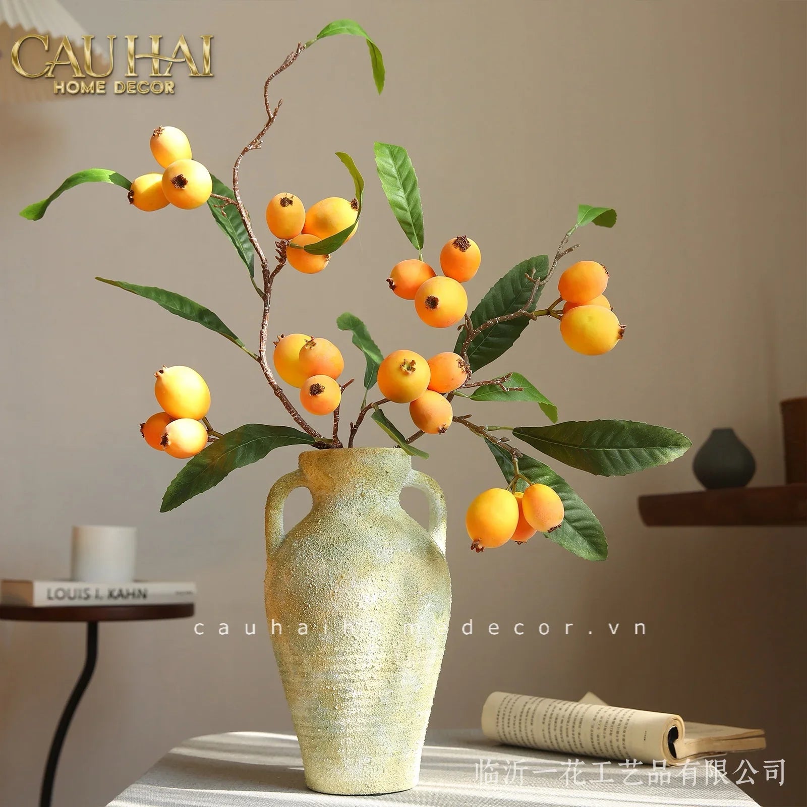 Tết Couture - Cành Hồng Bì 105CM-CẬU HAI HOME DECOR
